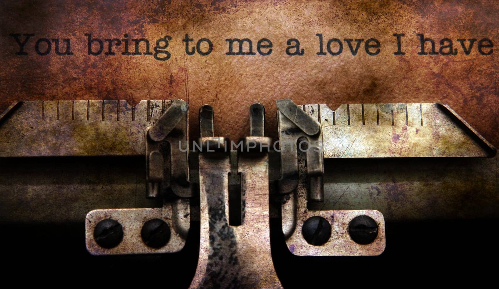 Love letter on typewriter grunge concept