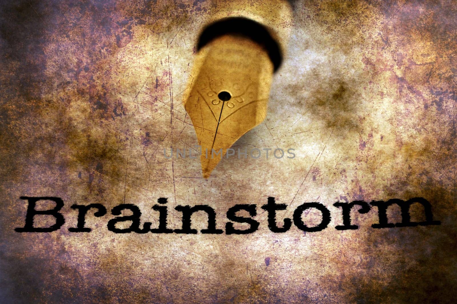 Fountain pen on brainstorm text