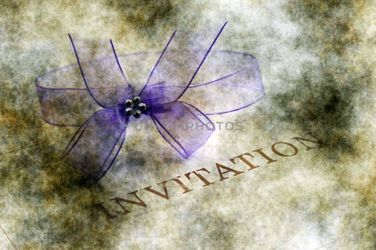 Invitation and bow grunge concept