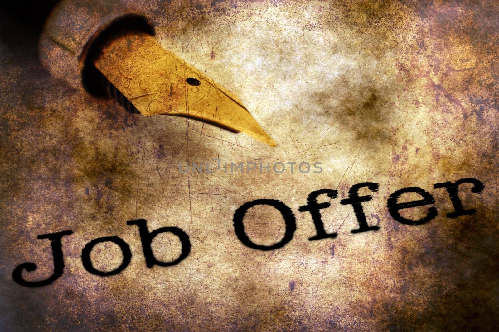 Job offer letter and fountain pen