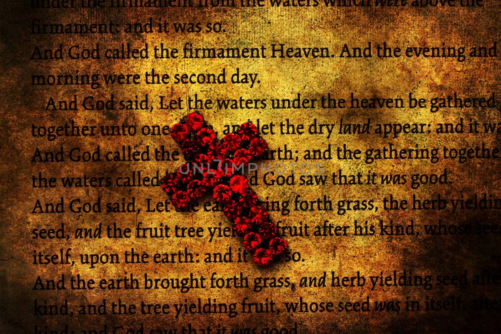 Cross and bible grunge concept