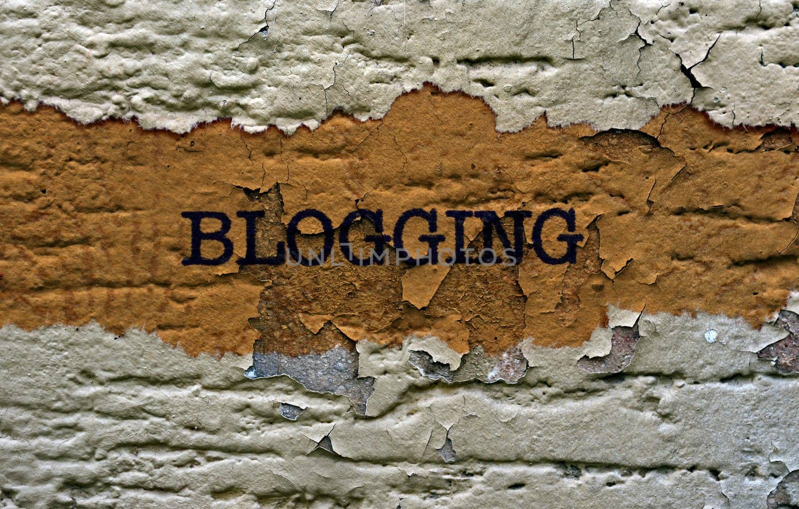 Blogging text grunge concept