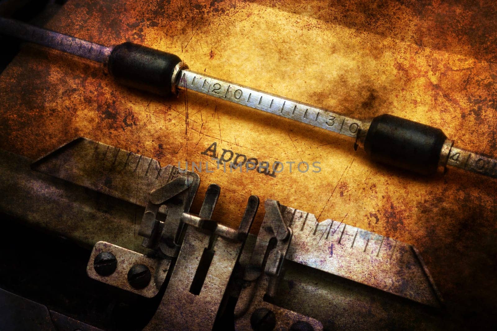 Appeal text on typewriter grunge concept