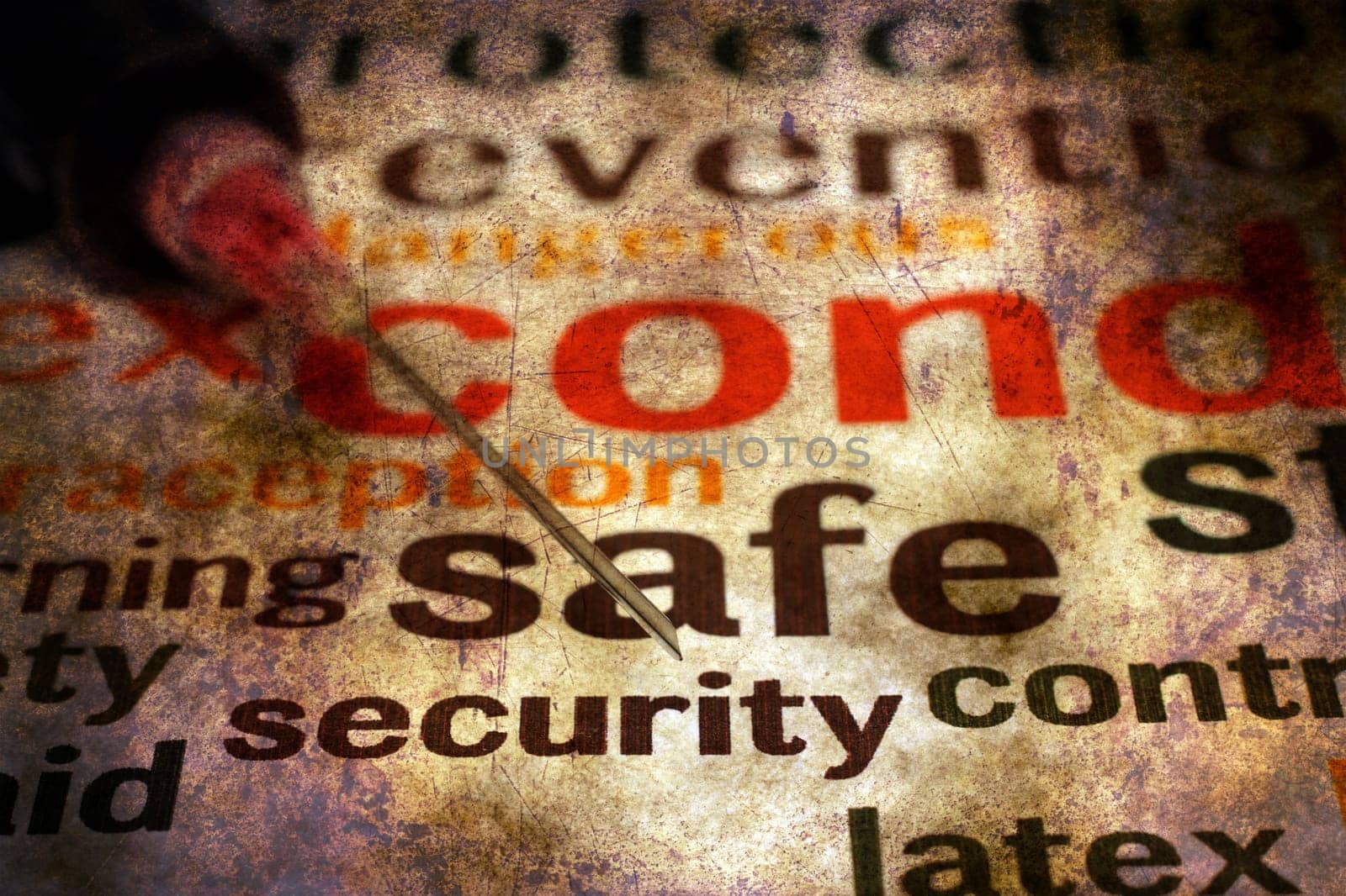 Syringe and safety grunge concept