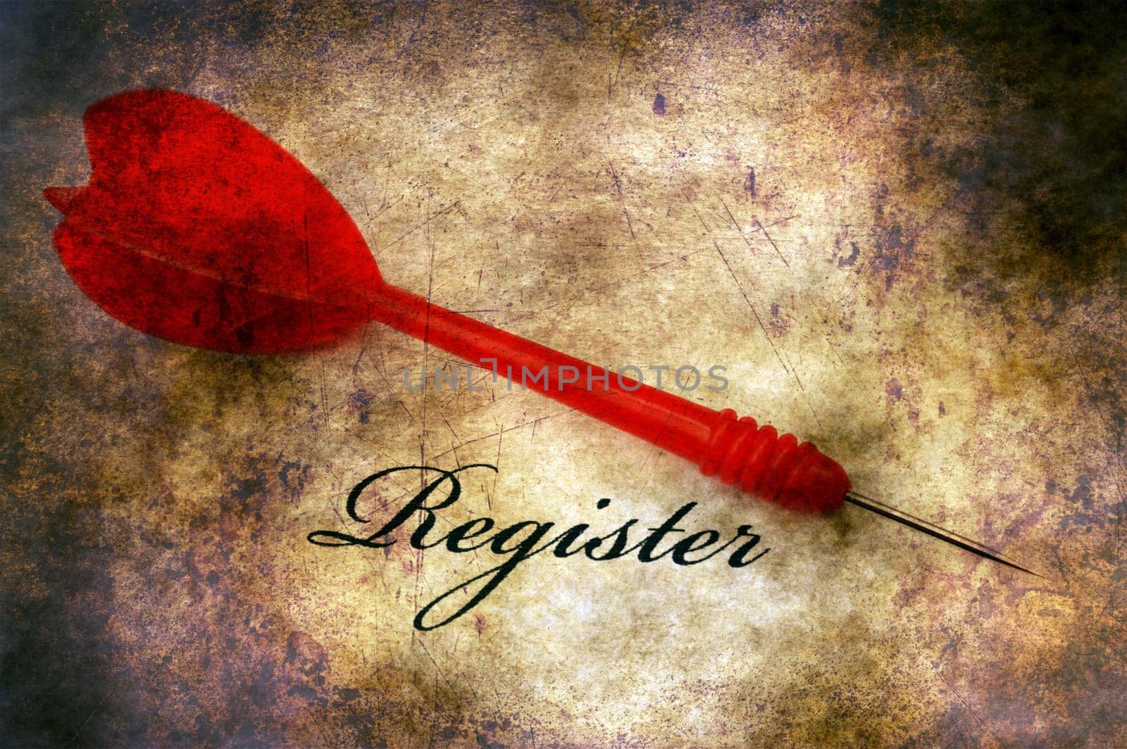 Register and dart grunge concept