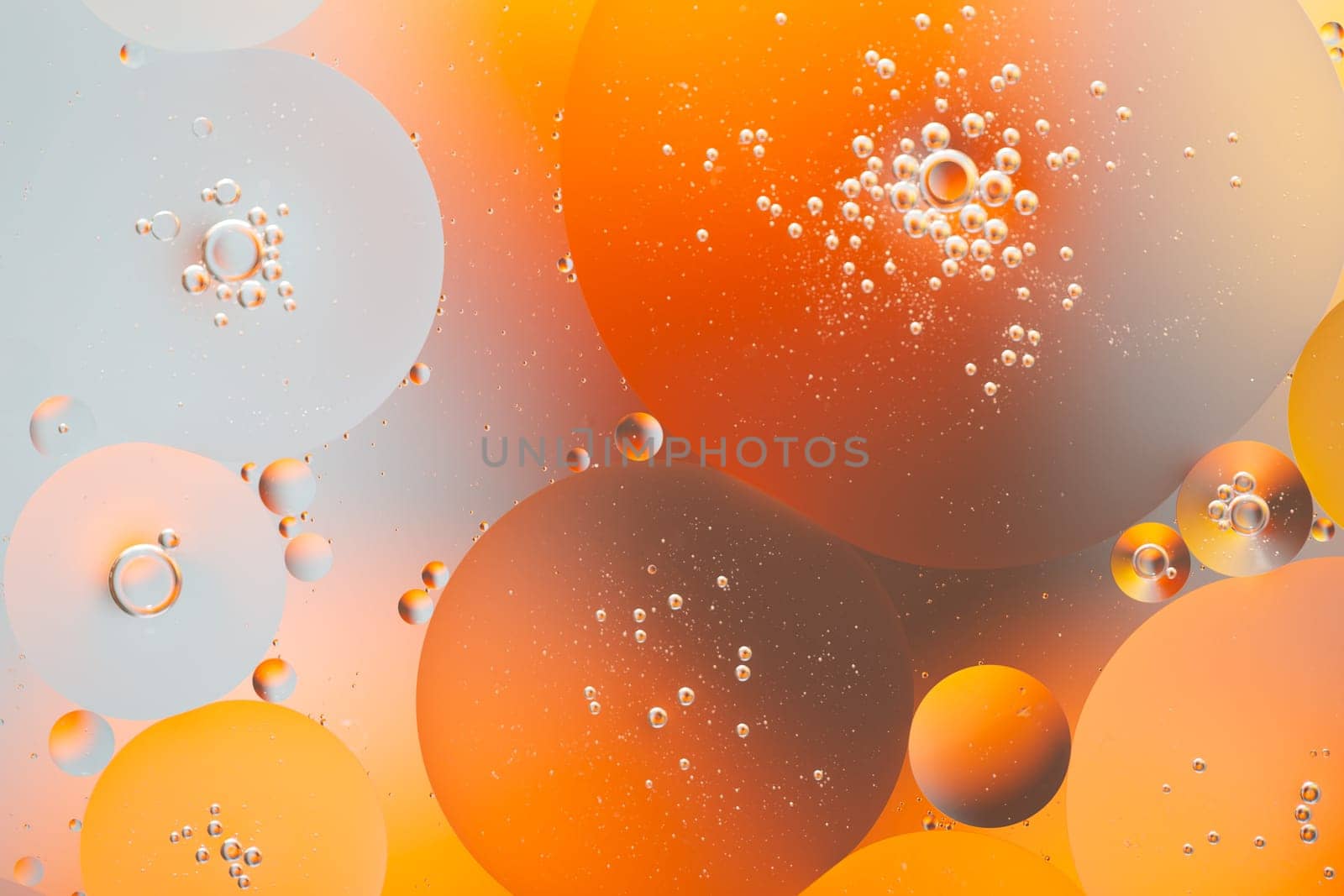 A Close-up water and oil abstract in a rainbow lighting effect