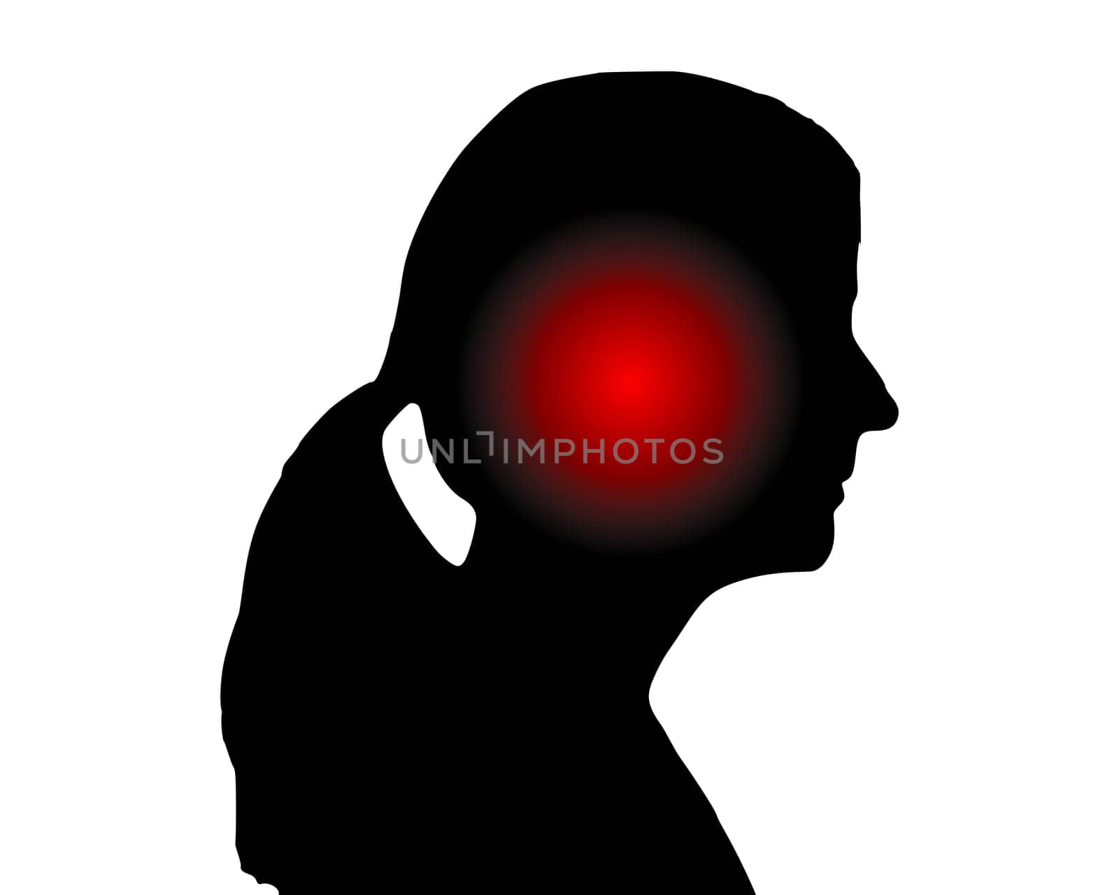 Ausschnitt Frau mit Ohrenschmerzen