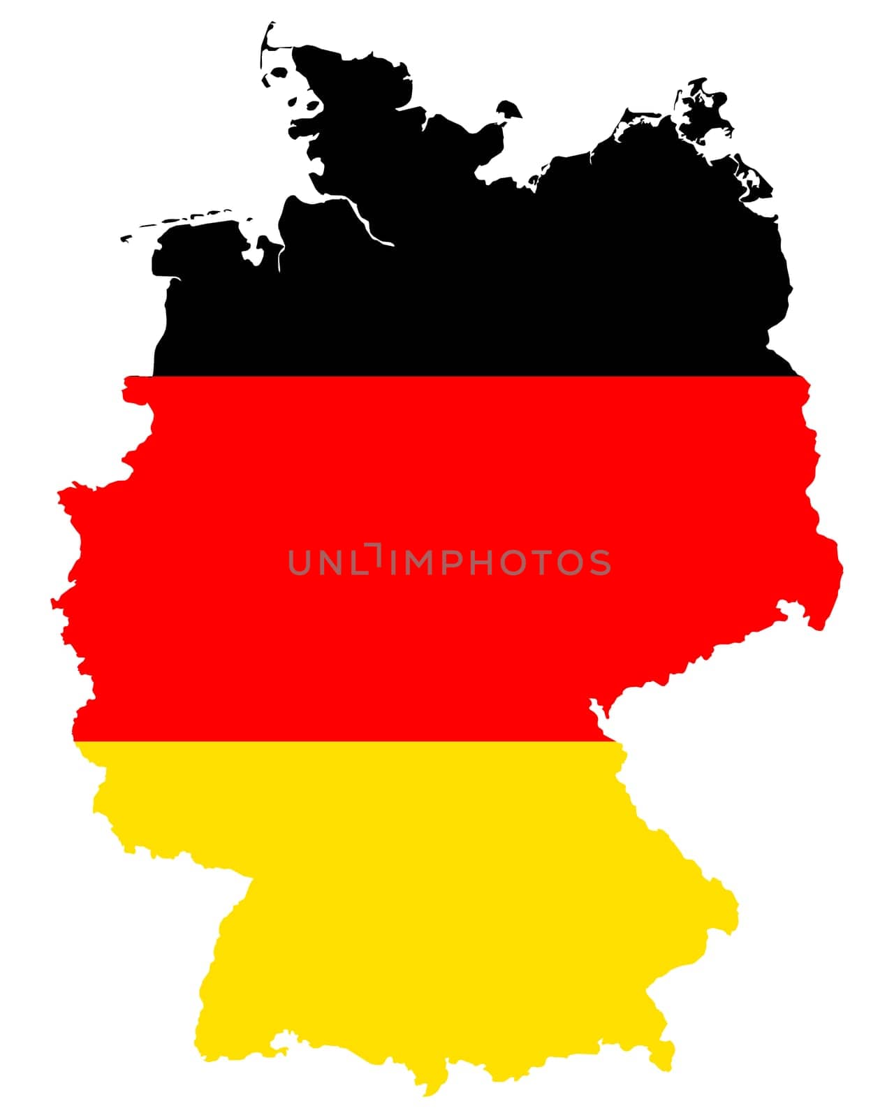Fahne in Landkarte von Deutschland