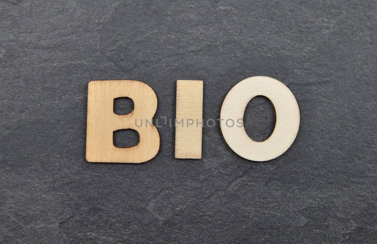 Term from wooden letters on slate board