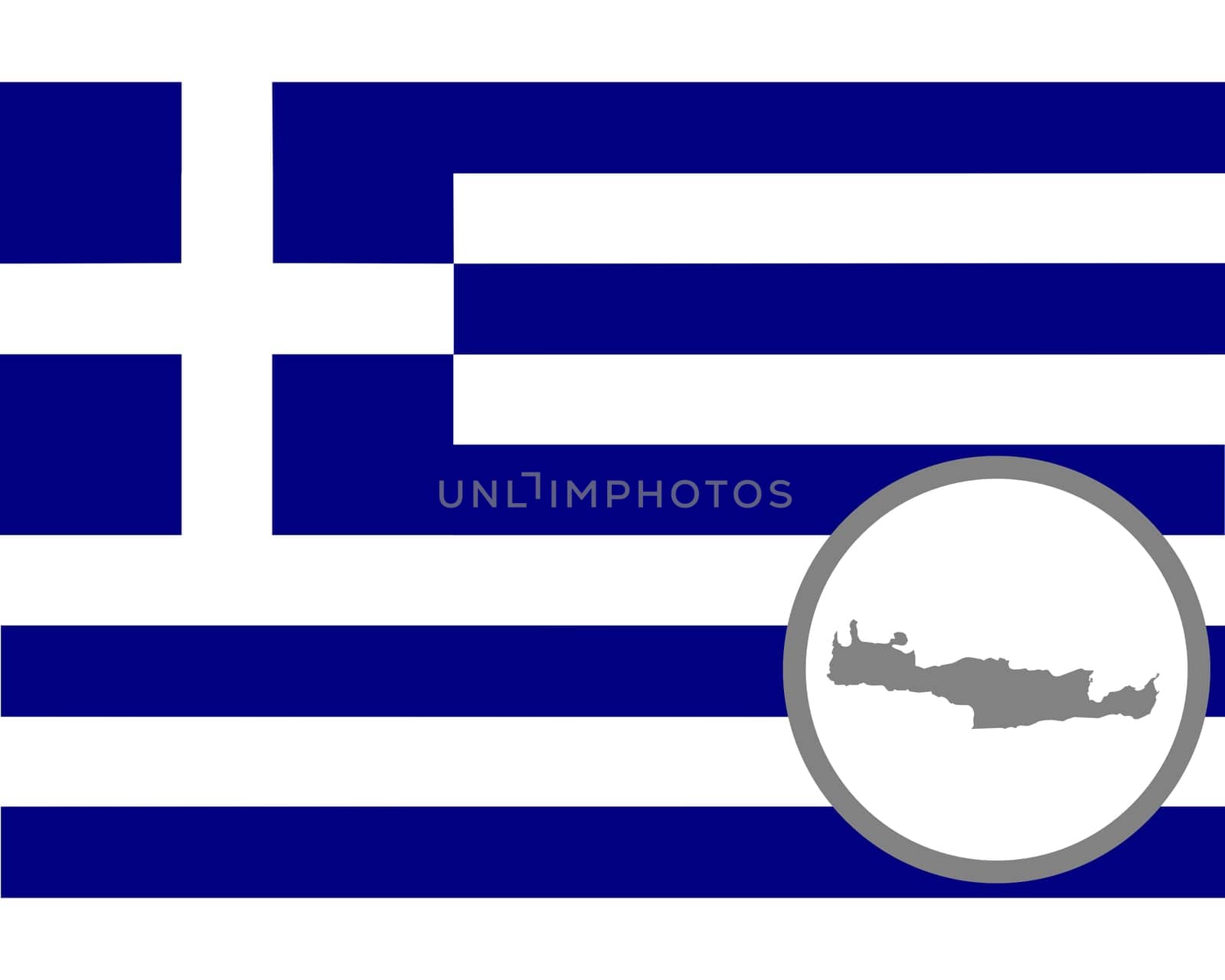 Fahne und Landkarte von Kreta