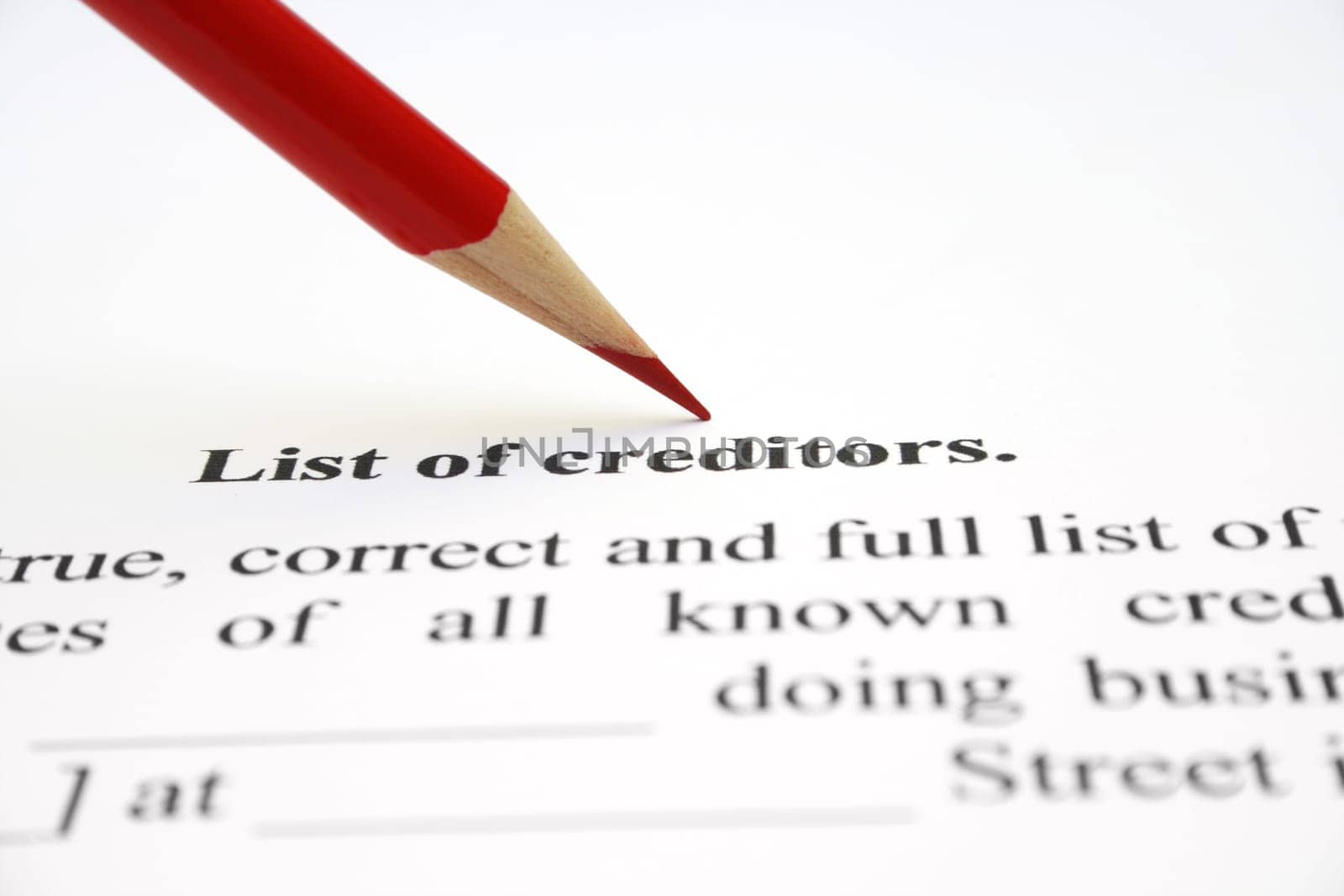 List of creditors
