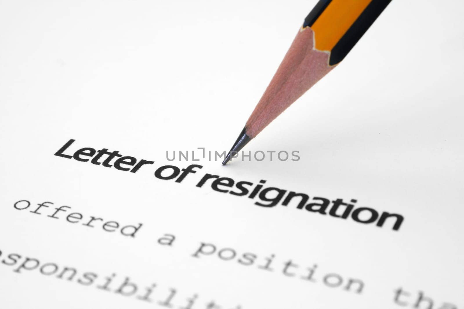 Letter of resignation