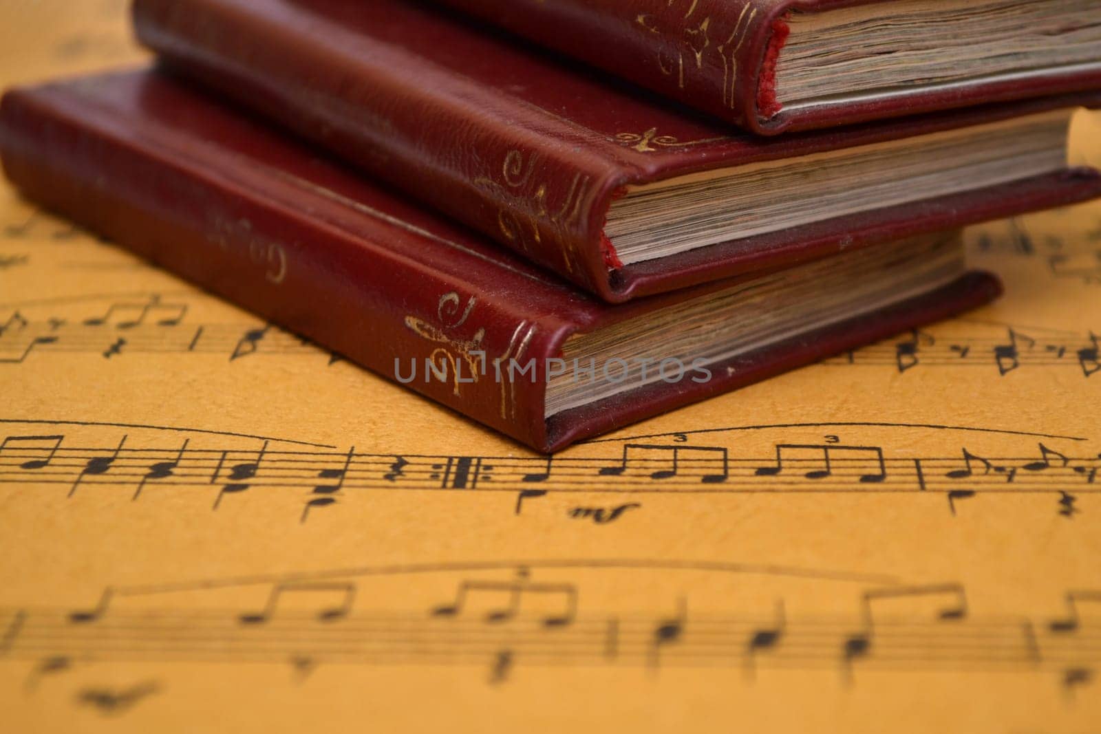 Music sheet and old books