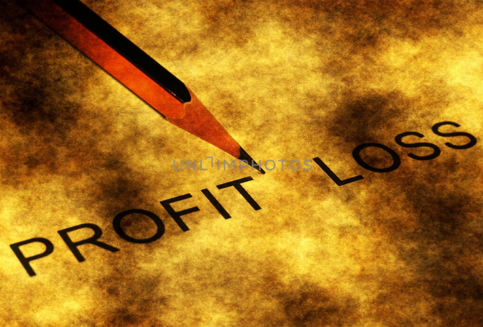 Profit or loss grunge concept