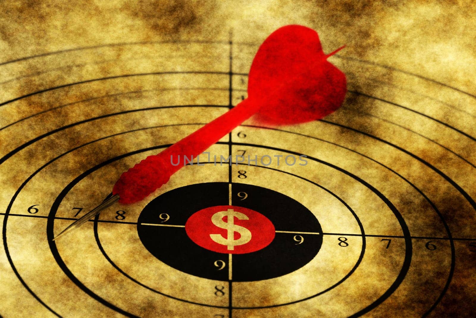 Dollar target grunge concept