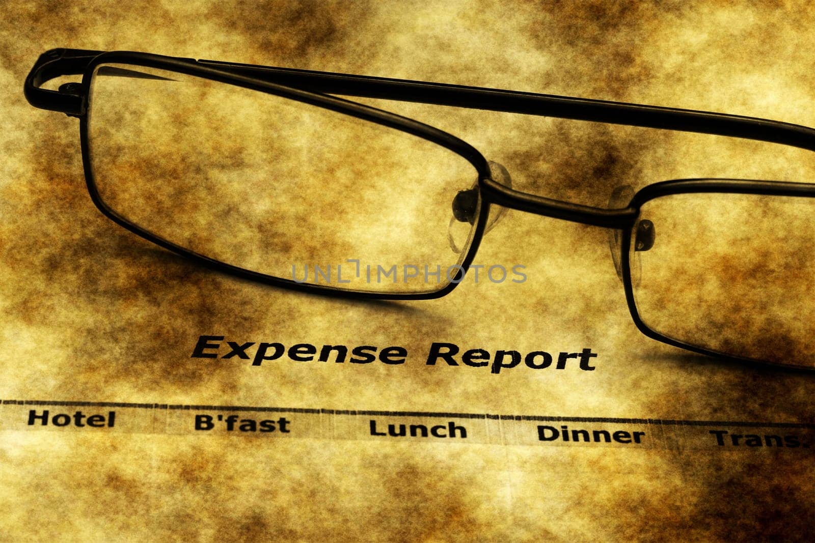 Expense report grunge concept