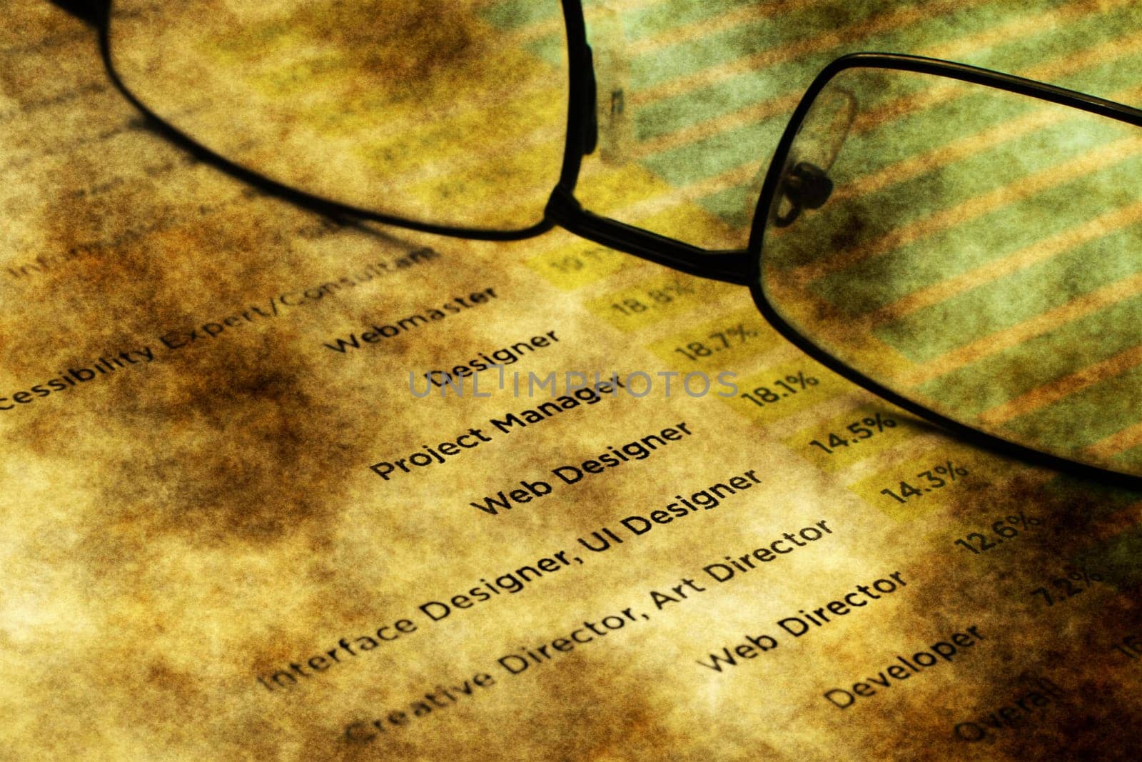 Different Jobs positions grunge concept