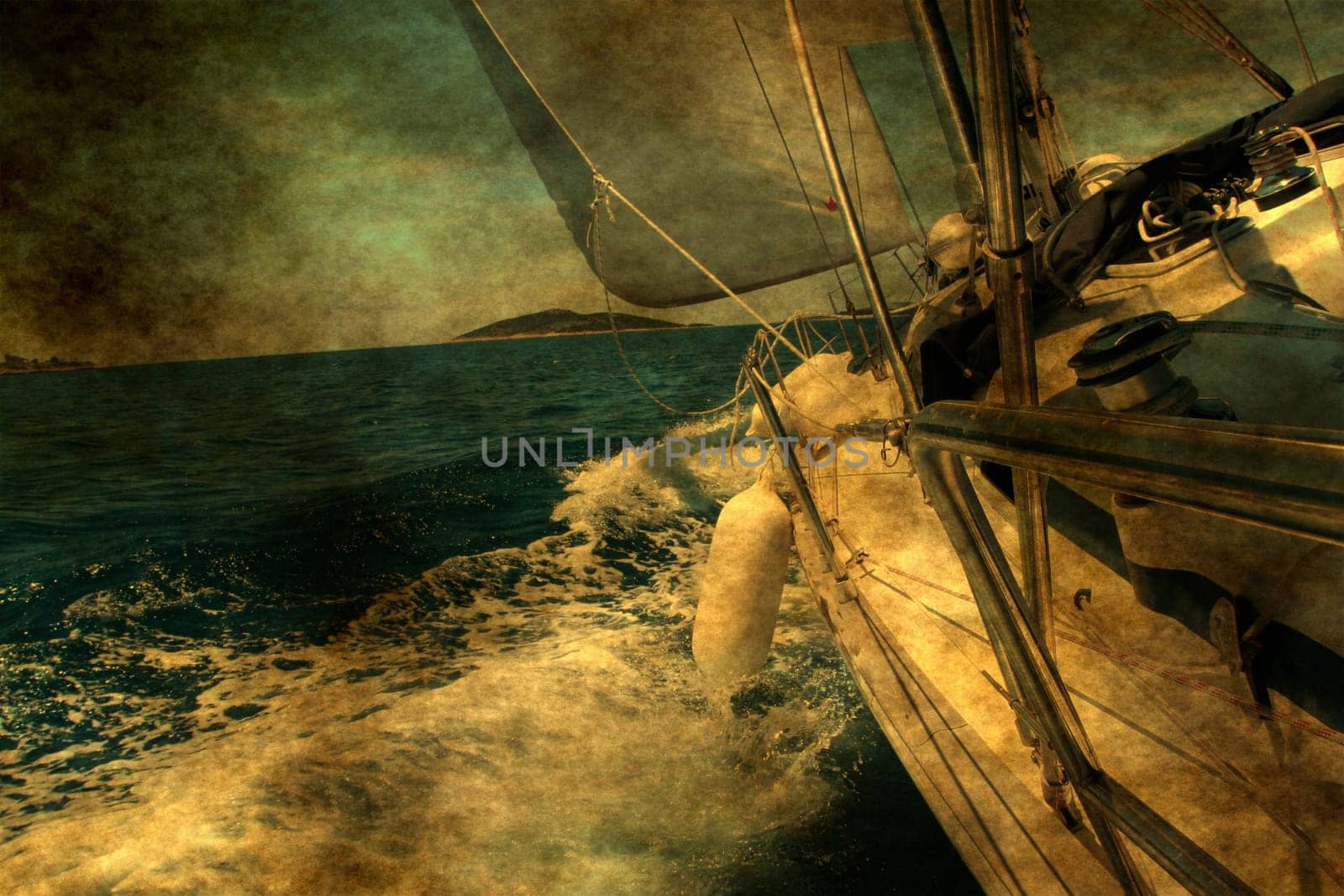Grunge Sailing boat