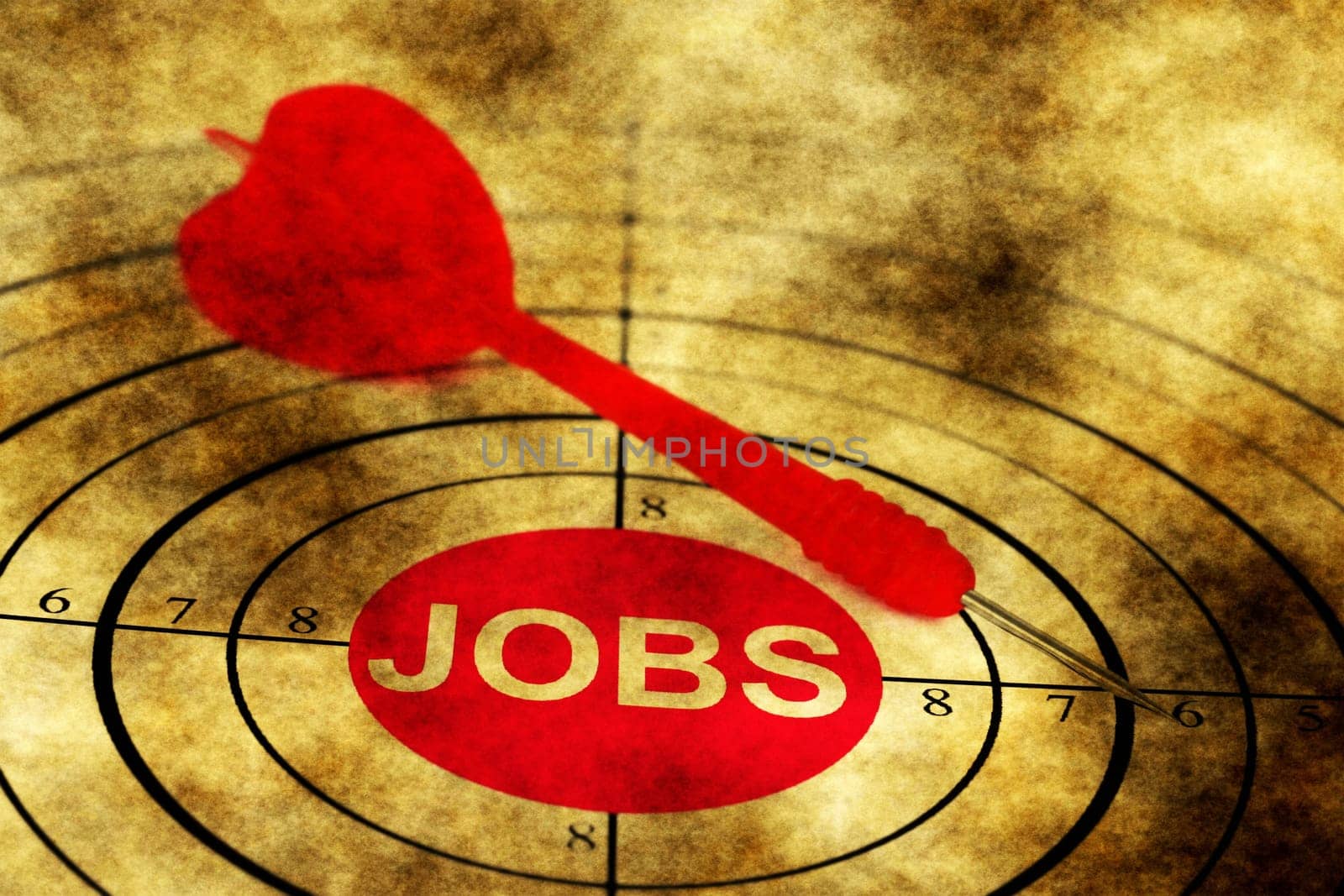 Job target grunge concept