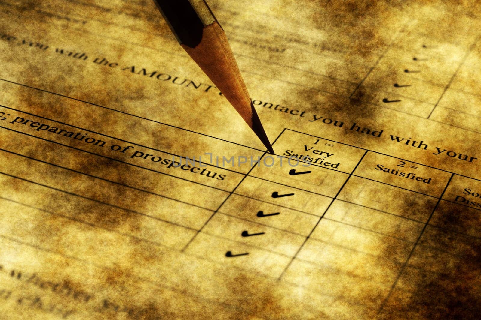 Survey form grunge concept