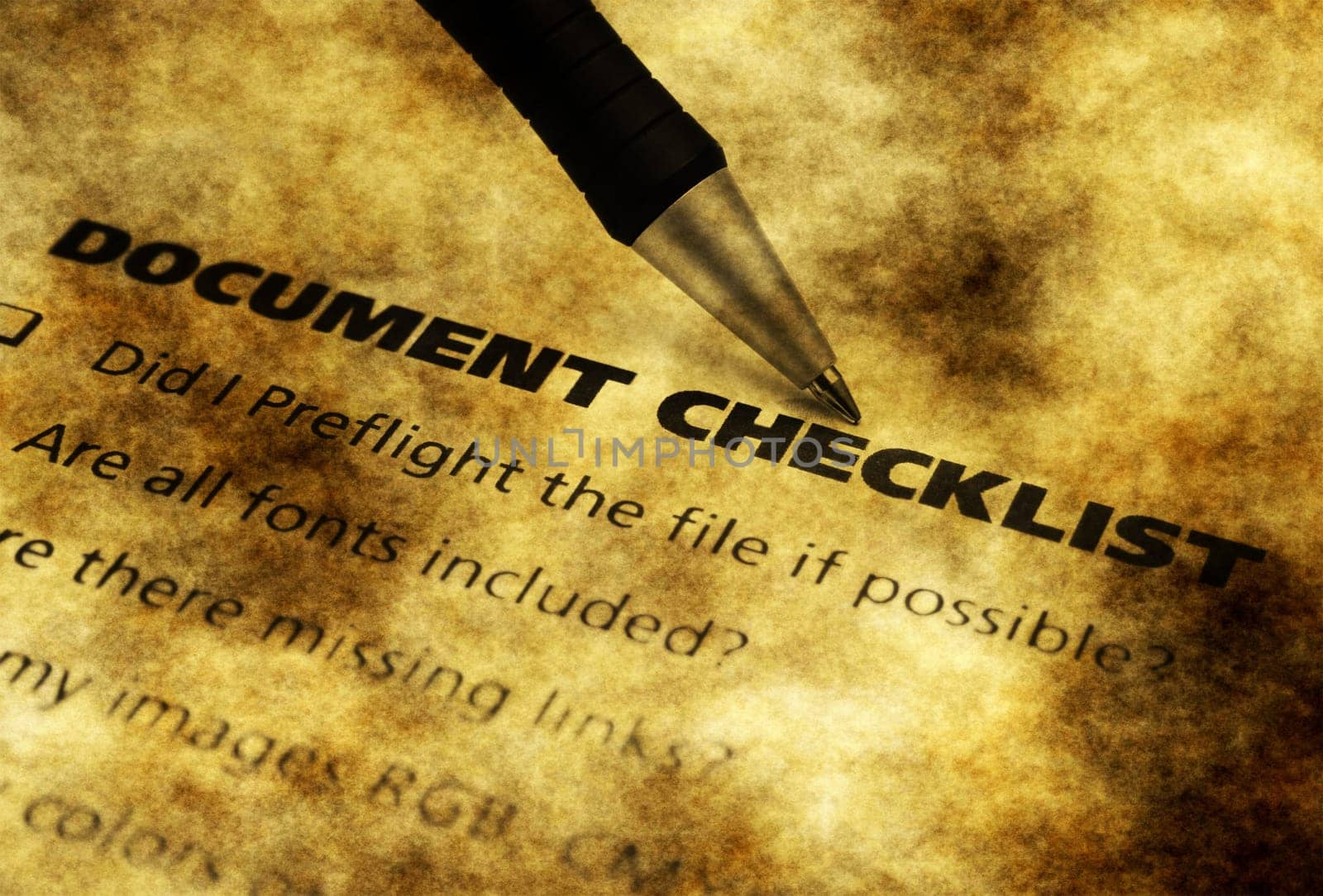 Document checklist grunge concept