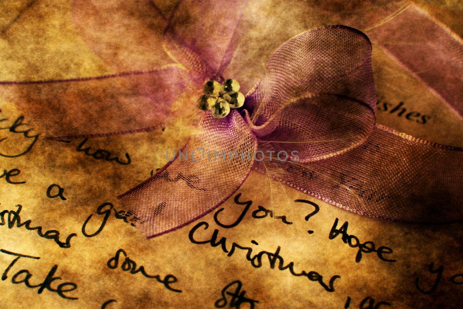 Love letter and bow grunge concept