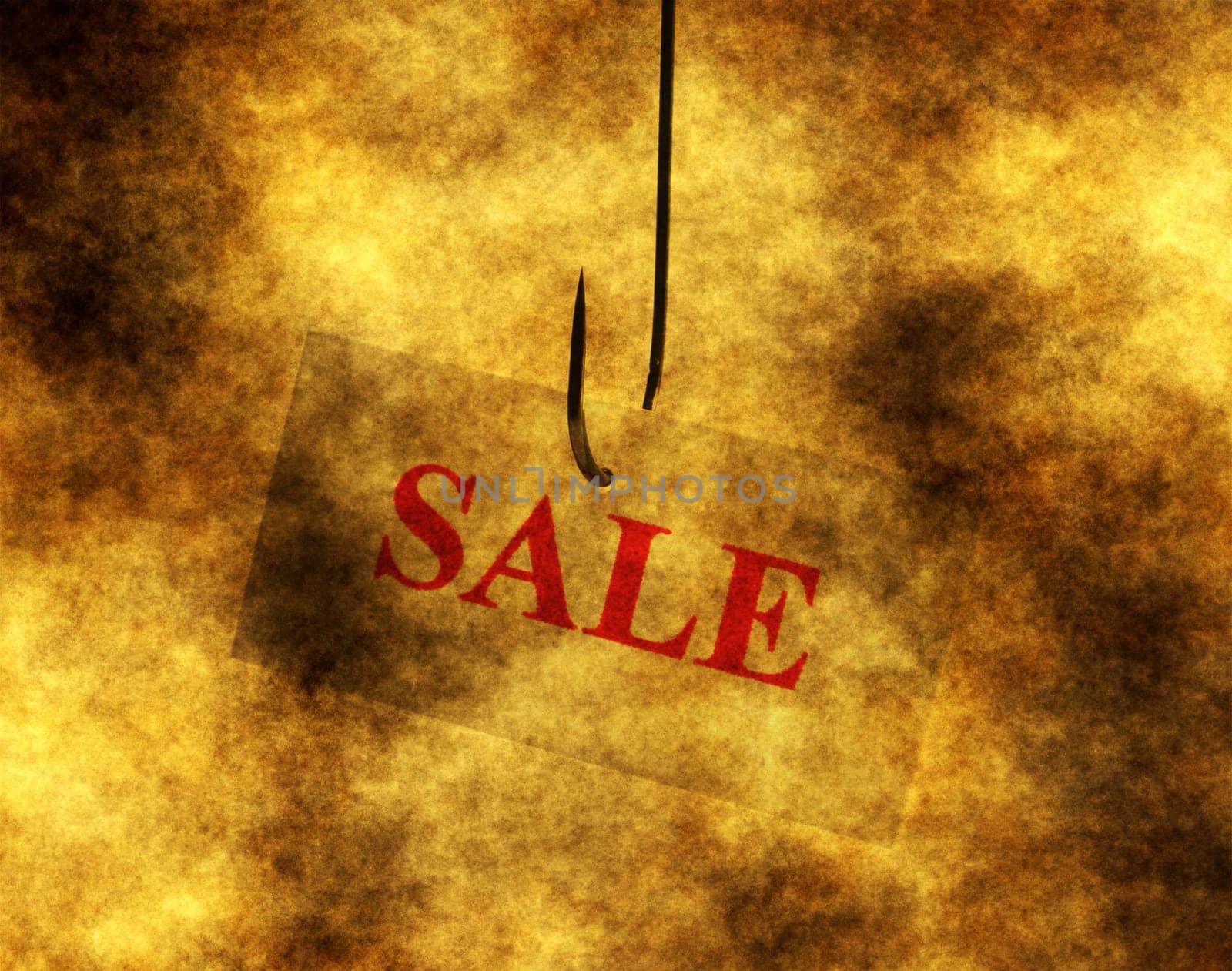 Sale on hook grunge concept