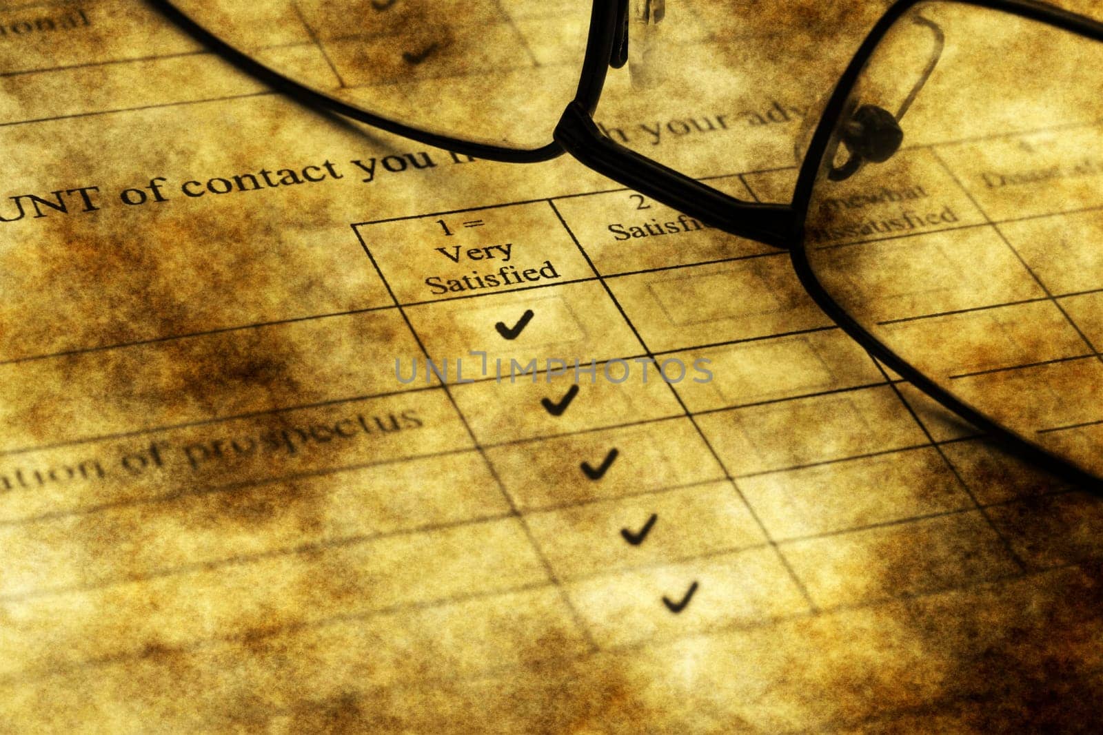 Survey form grunge concept