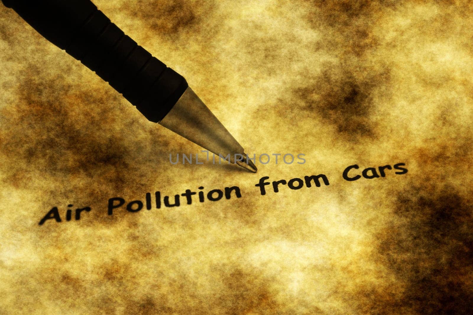 Air pollution from cars grunge concept