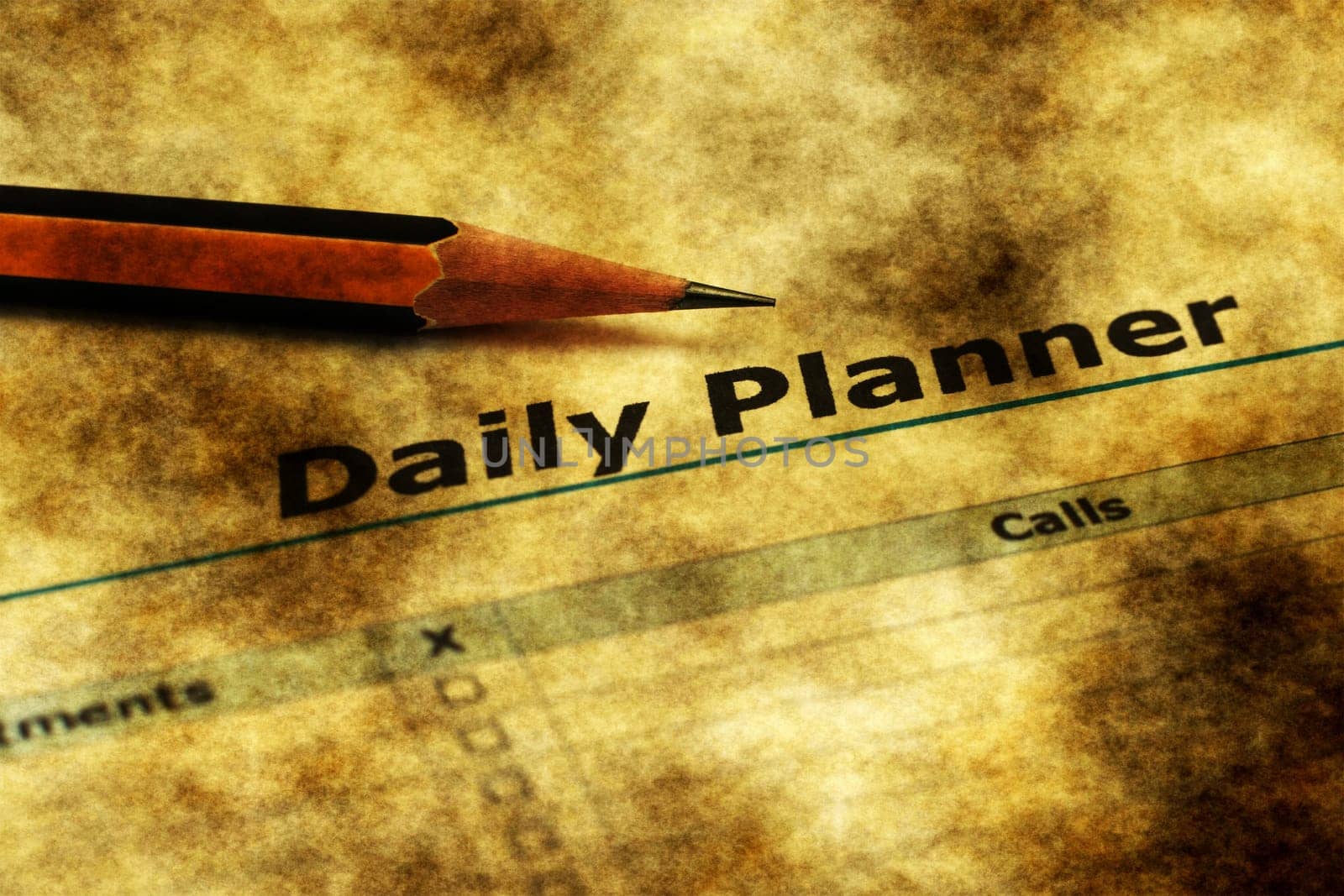 Daily planner grunge concept