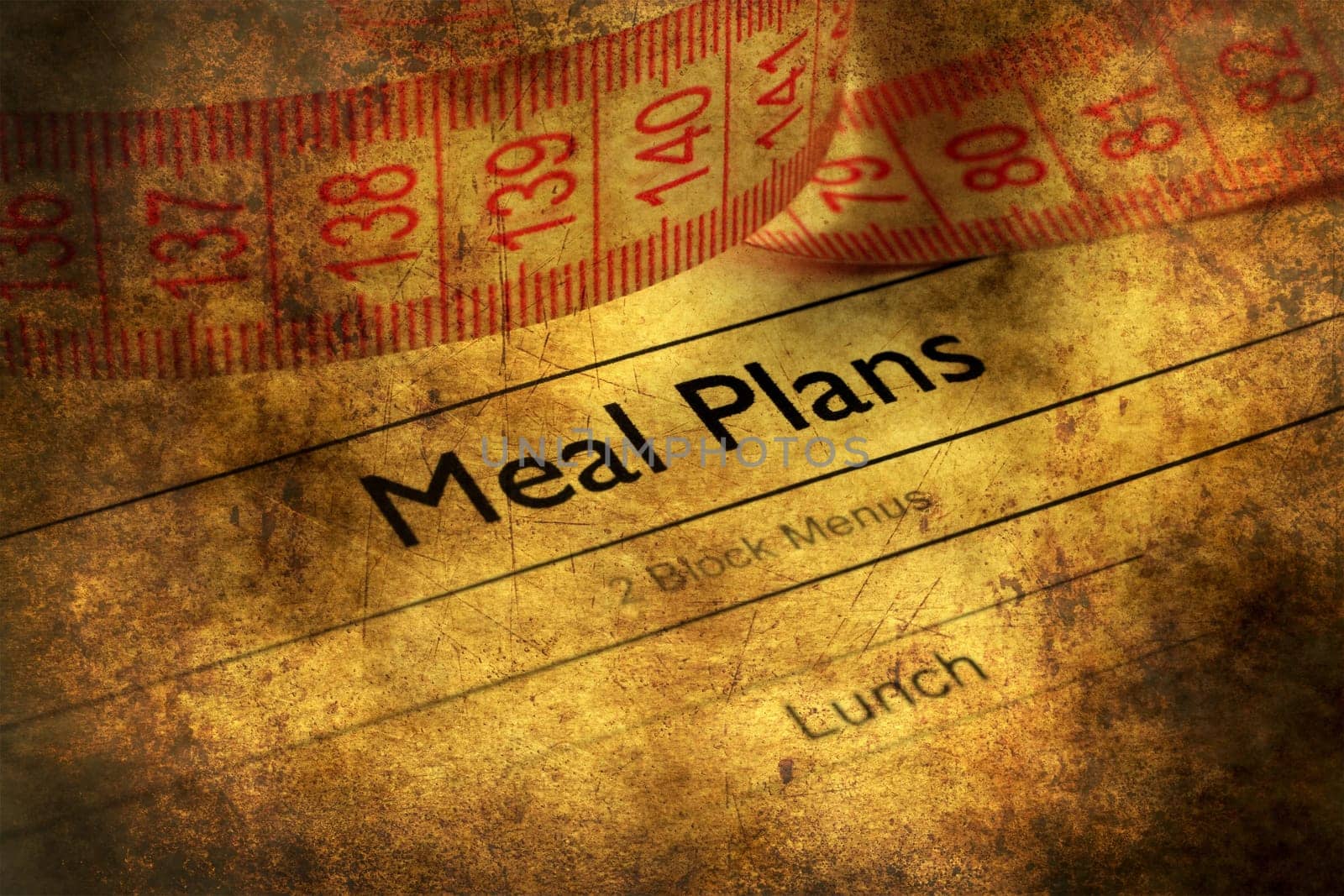 Meal plan grunge concept