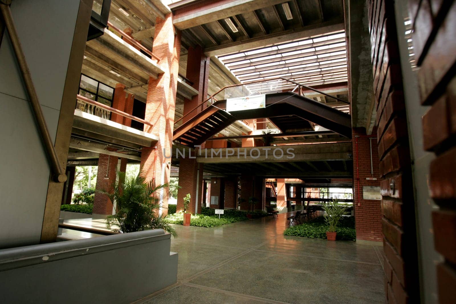 salvador, bahia / brazil - december 12 2012: view of iron stairs in Chesf headquarters building in the city of Salvador.