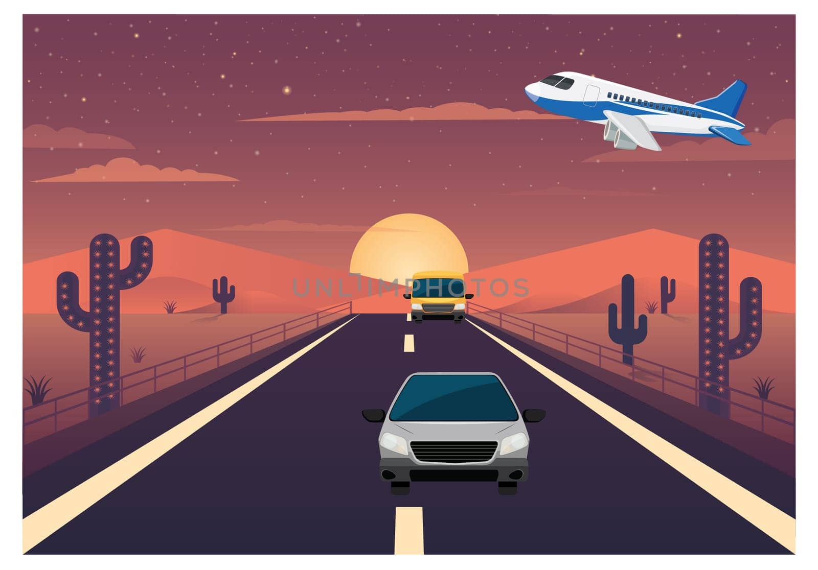 a traffic is moving with aircraft in night