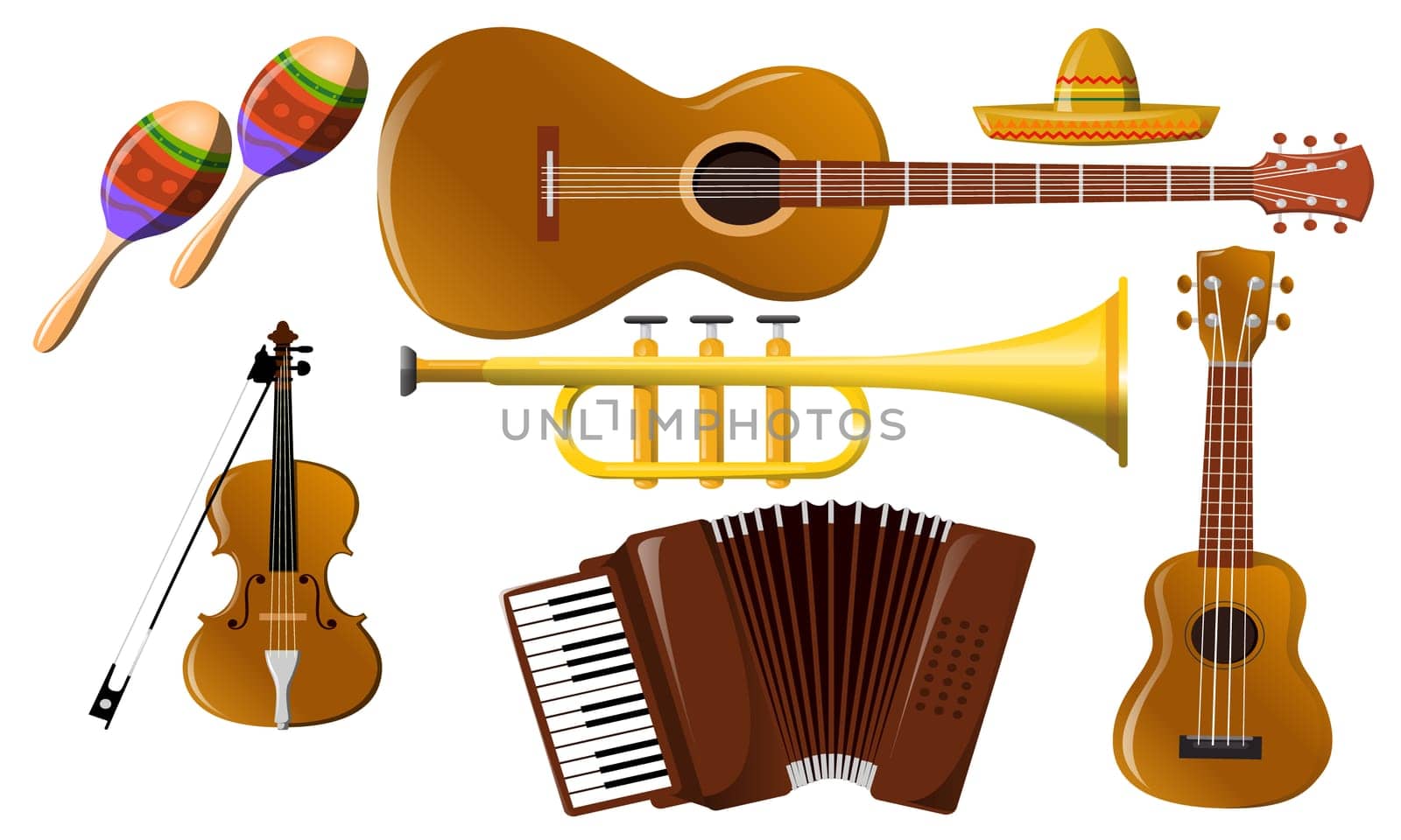 all musical instruments are in place