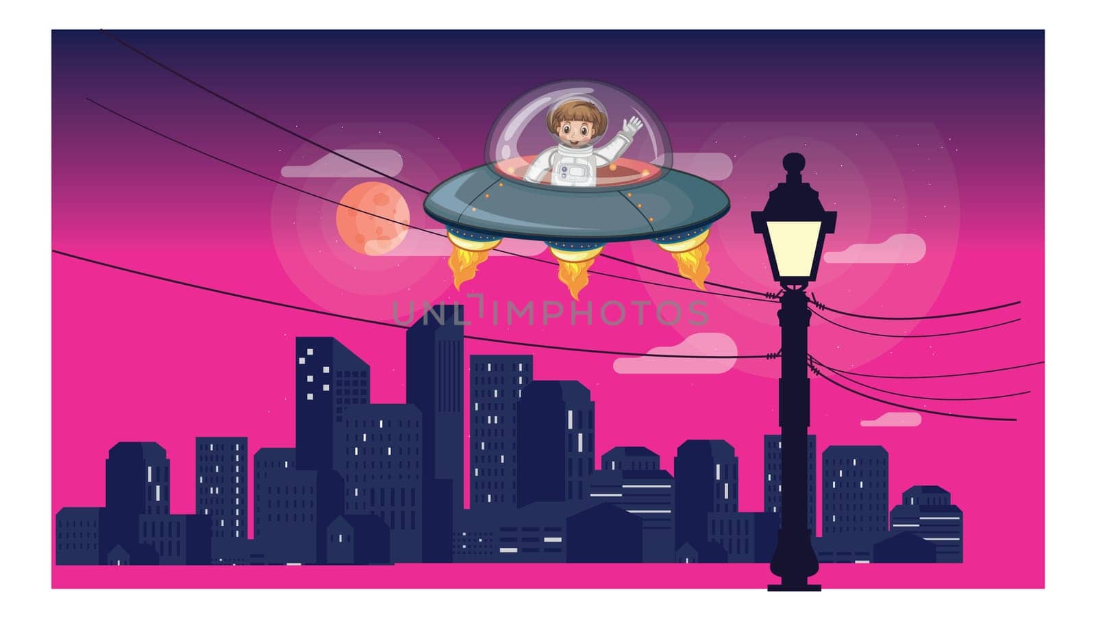 a space boy is coming from space