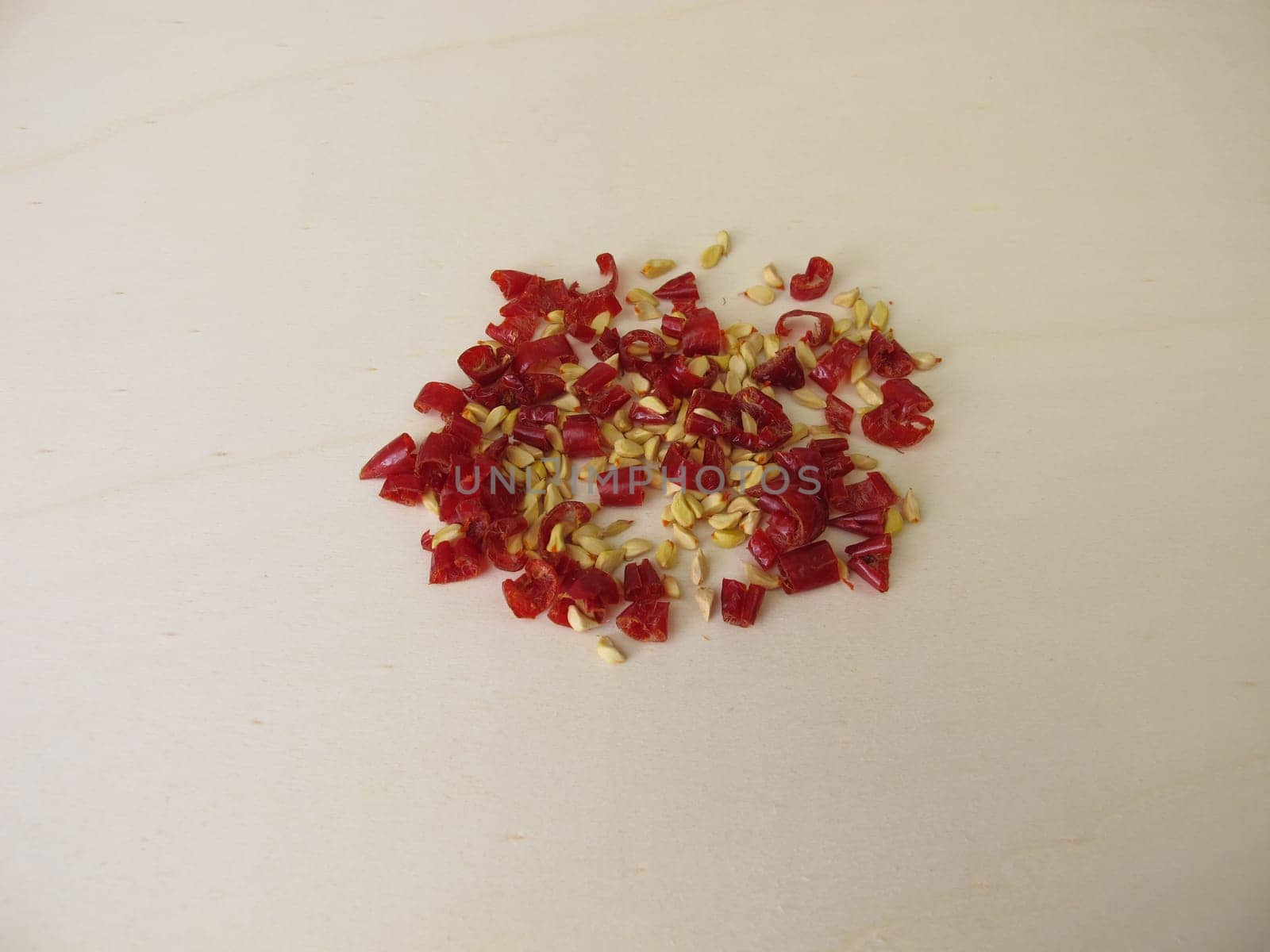 Dried rosehip peel and rosehip seeds from the wild rose dogrose
