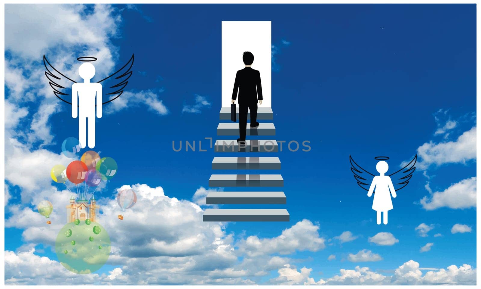 a door for heaven with all angels to receive a person