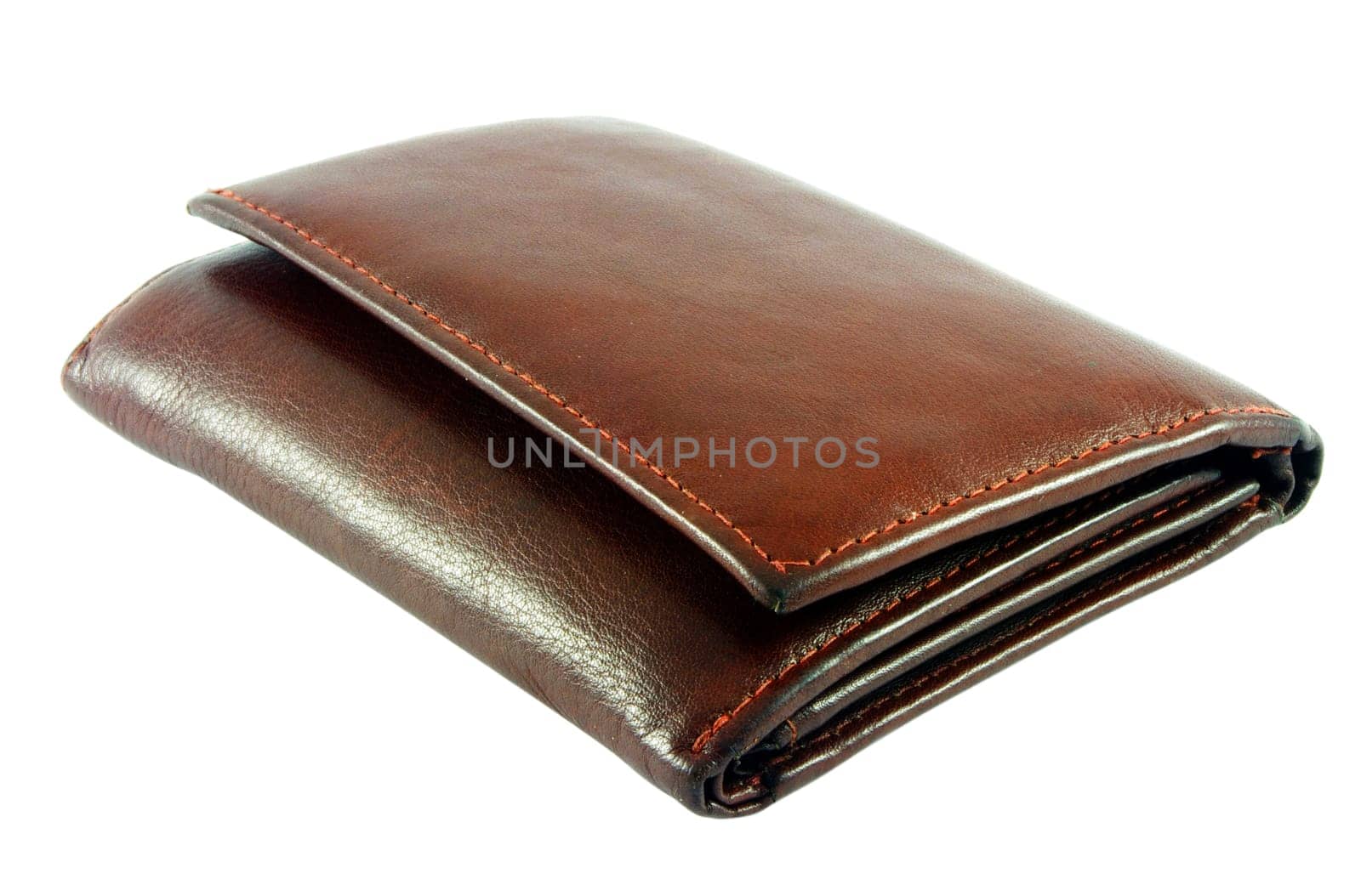 Brown leather wallet isolated over white