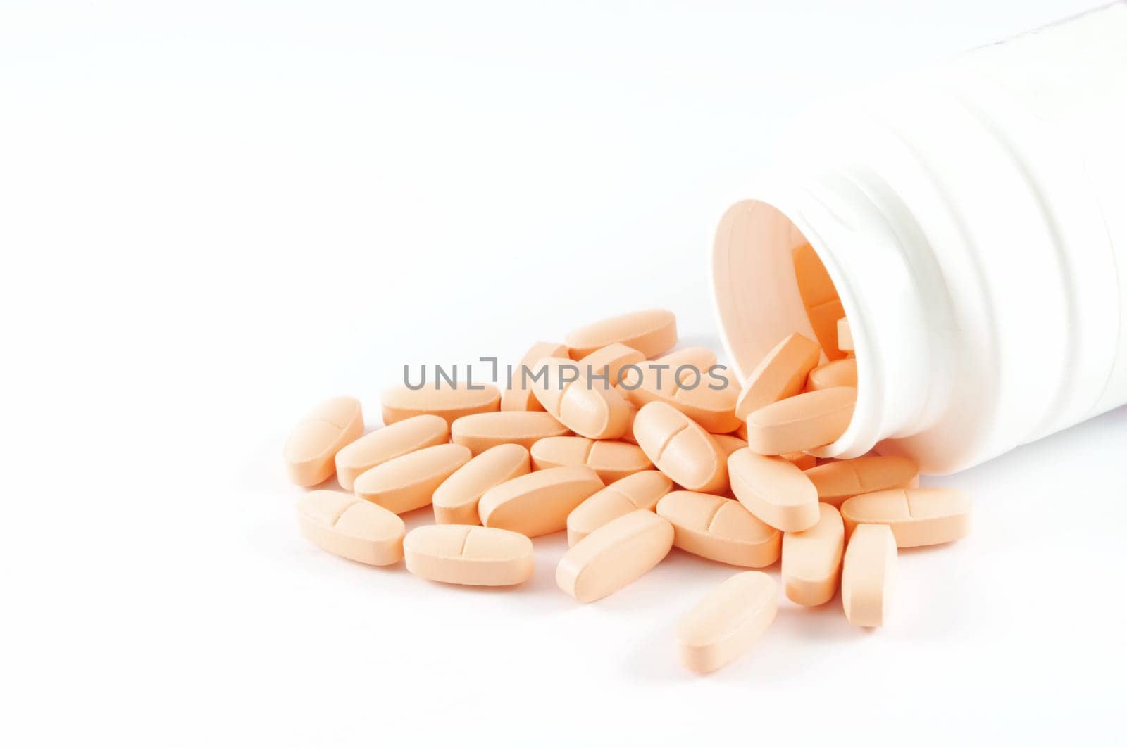 Medicine vitamin pills in the bottle
