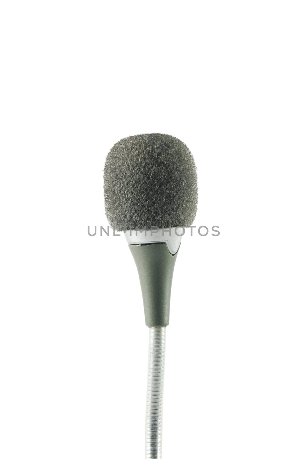 Small microphone over white surface