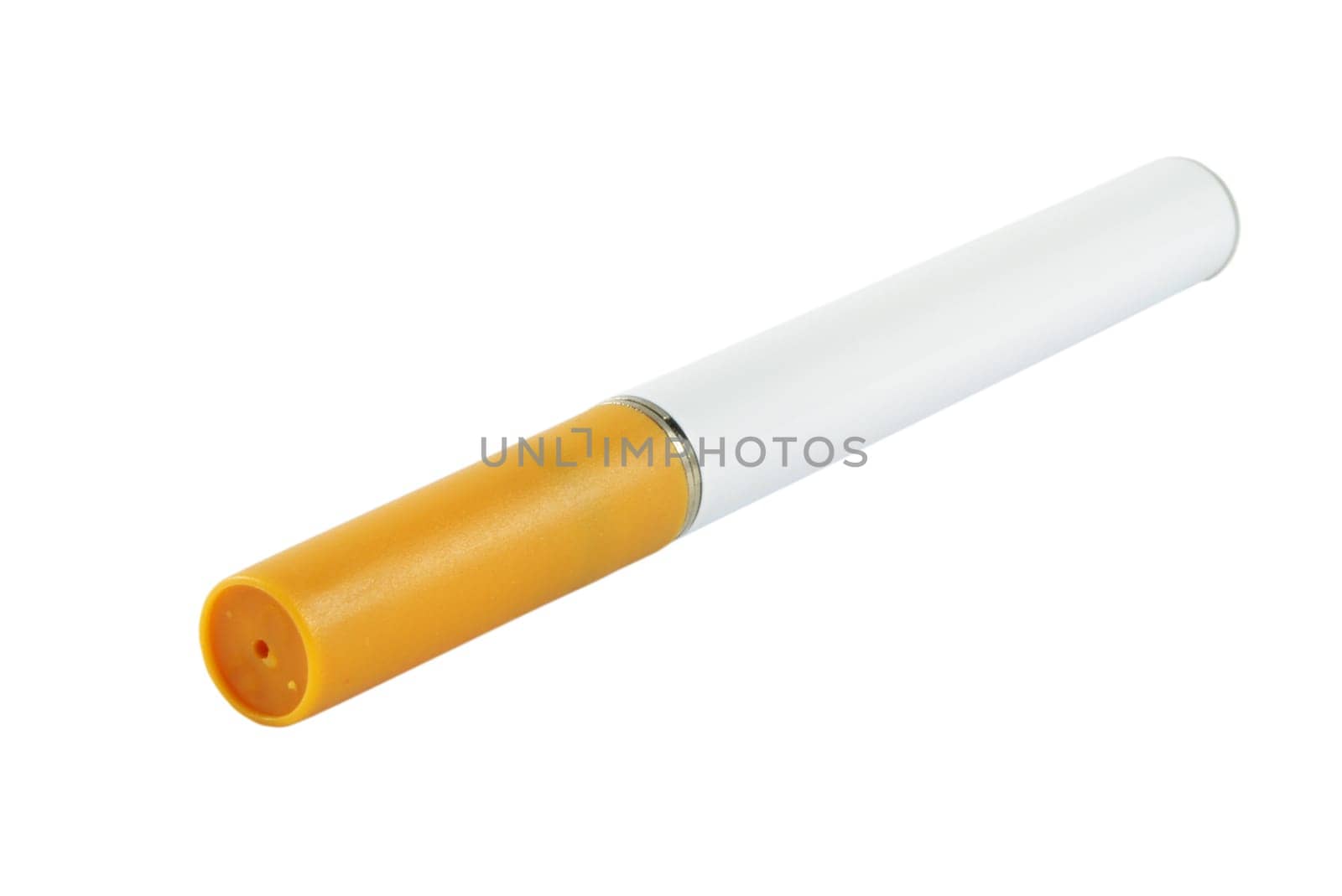 Closeup of electronic cigarette over white surface