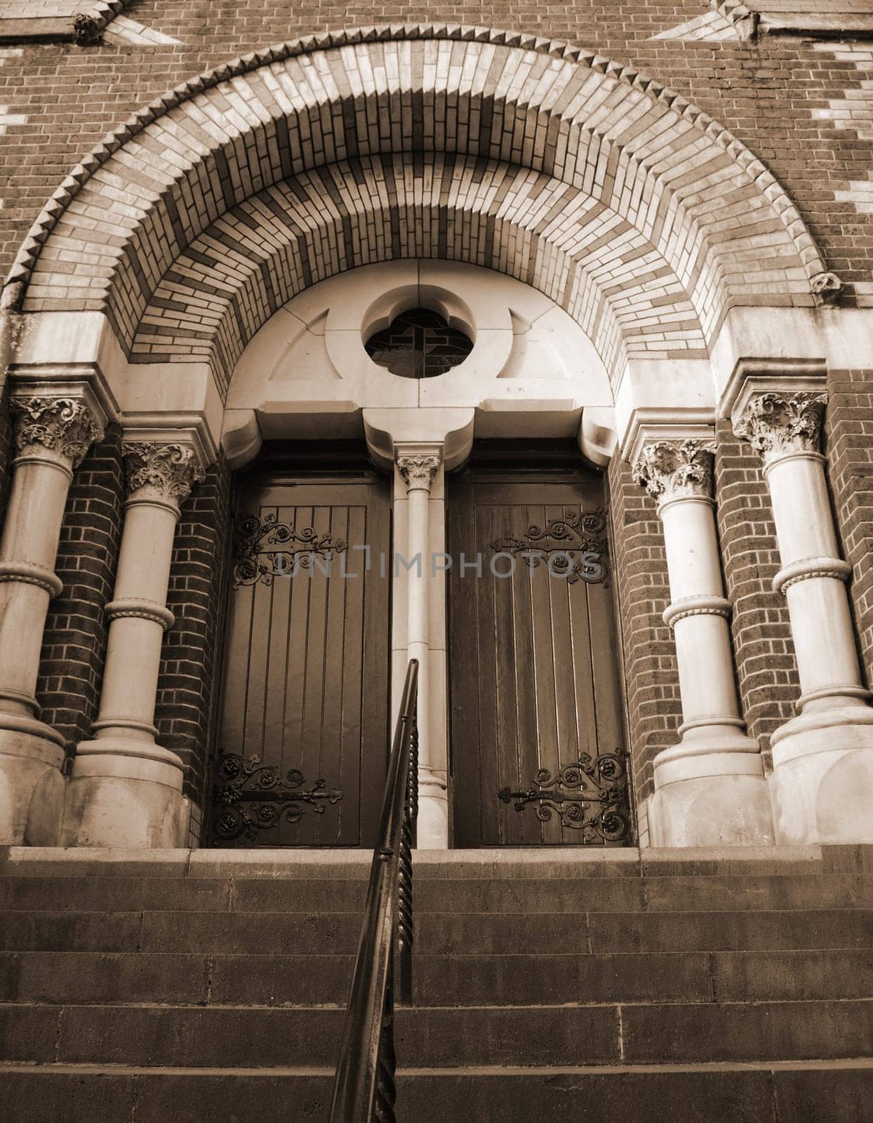 St. Patrick's Cathedral Church in Melbourne in sepia