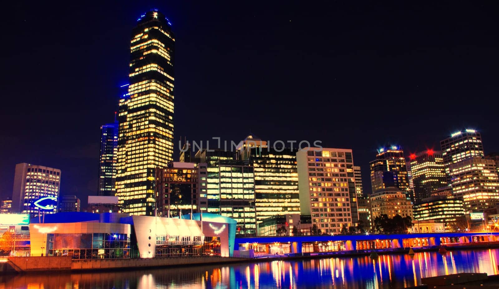 view on Melbourne City at night