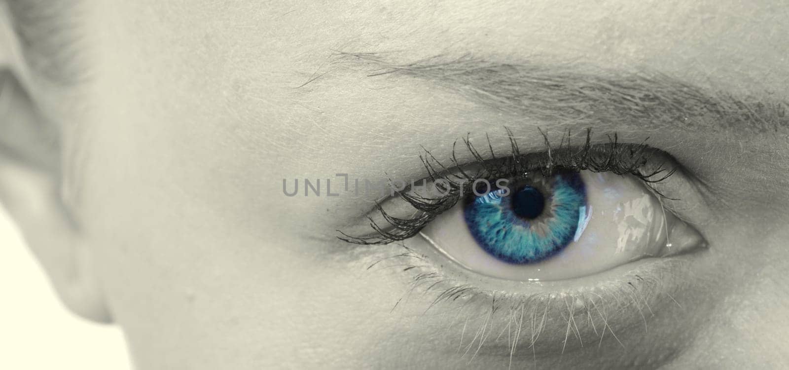 blue abstract eye closeup