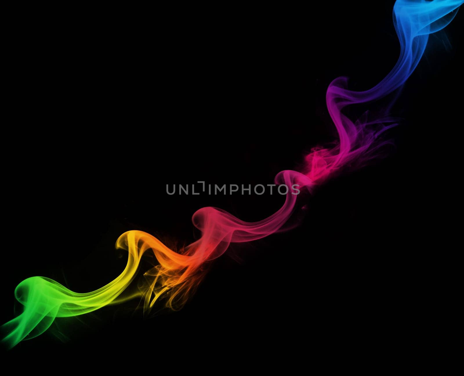 abstract colorful smoke on black background