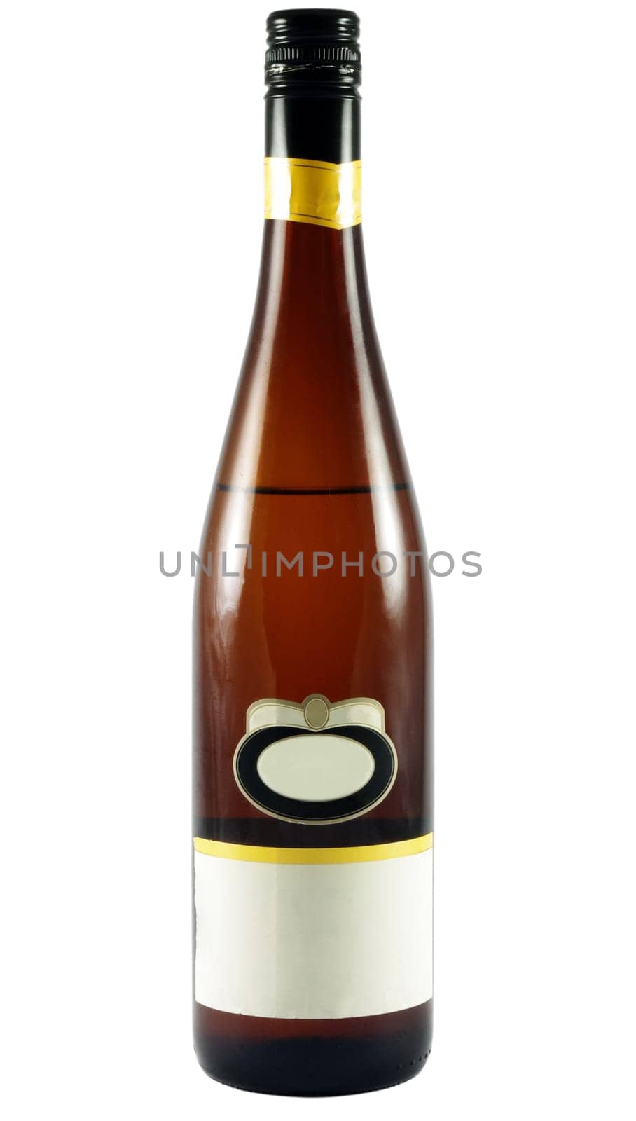 Bottle of wine isolated on white surface