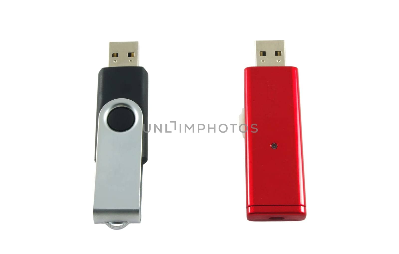 Two styles of memory sticks isolated on white