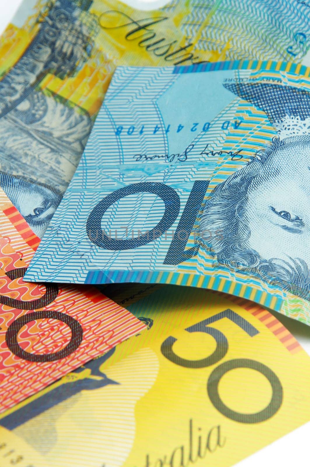 closeup of the australian money