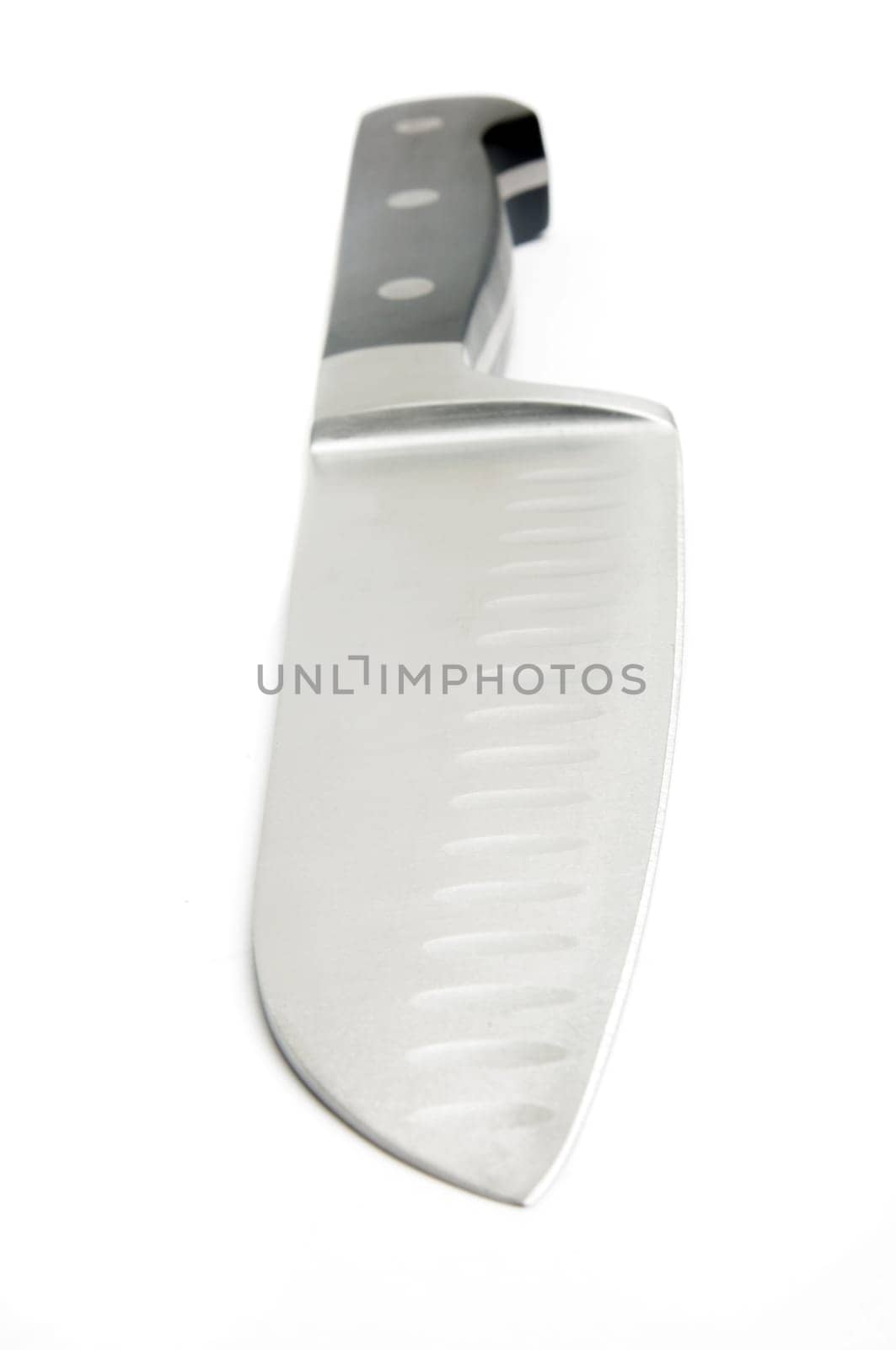 black kitchen knife isolated on white