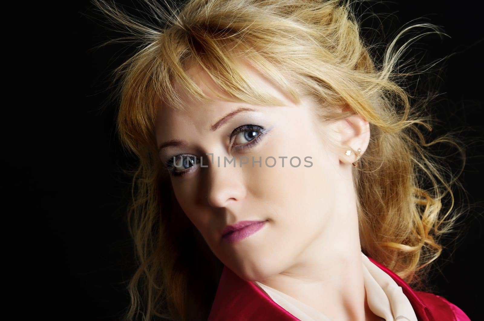 elegant portrait of woman on dark background